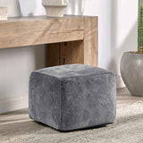 Heirloom Gray Velvet Pouf by Classic Home at Eve Furniture