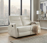 Heisley Beige Double Reclining Loveseat by Homelegance at Eve Furniture