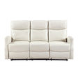 Heisley Beige Double Reclining Sofa by Homelegance at Eve Furniture