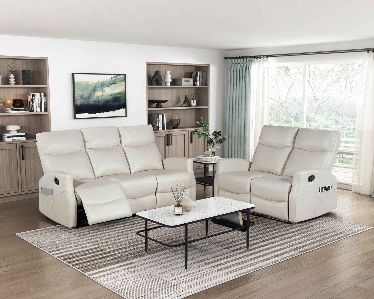 Heisley Beige Reclining Living Room Set by Homelegance at Eve Furniture