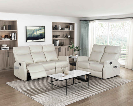 Heisley Beige Reclining Living Room Set by Homelegance at Eve Furniture