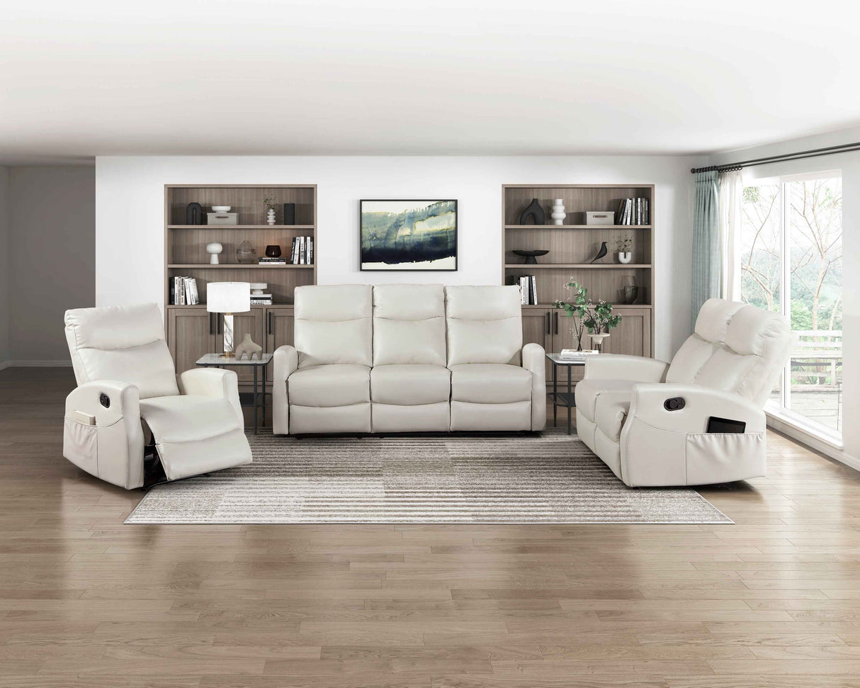 Heisley Beige Reclining Living Room Set by Homelegance at Eve Furniture