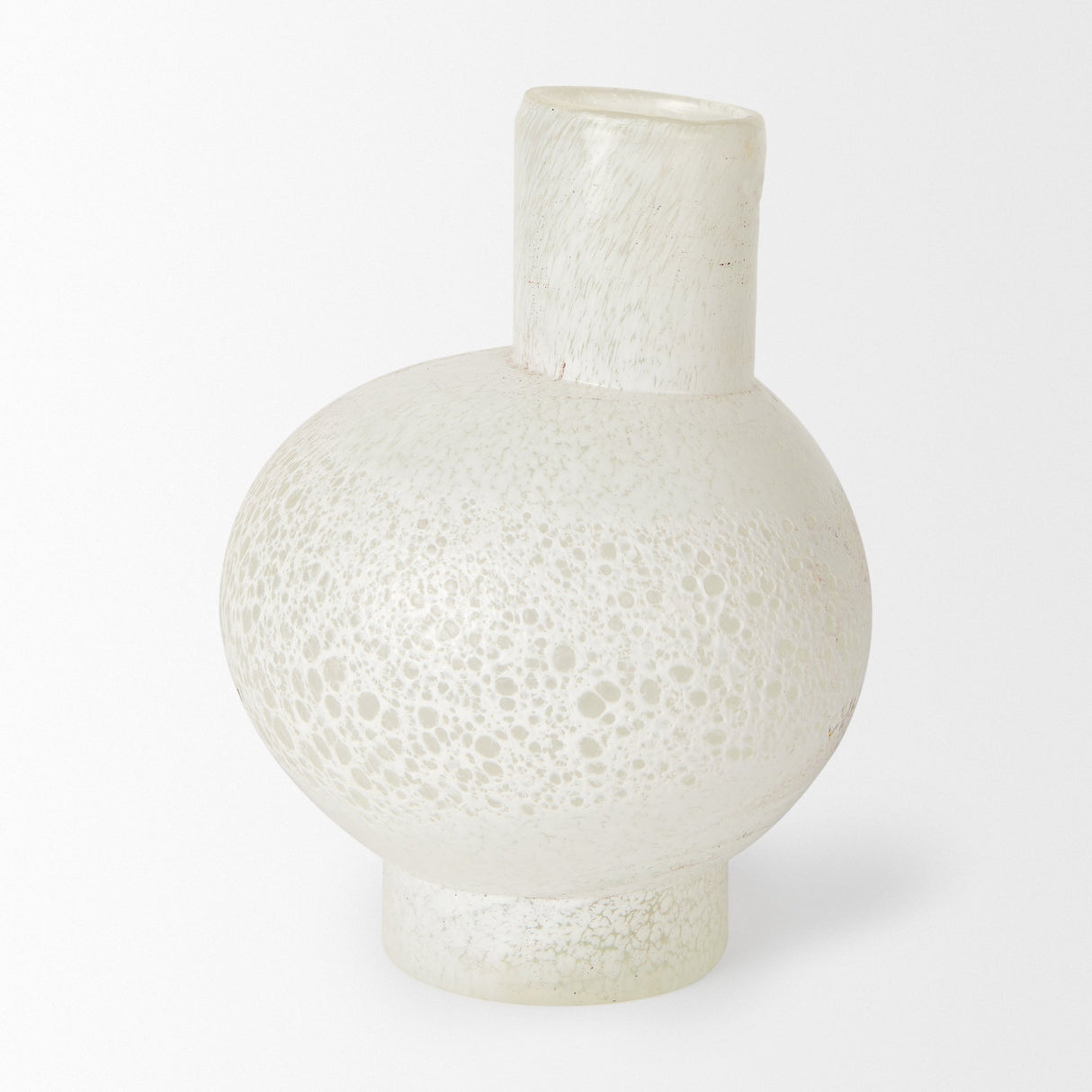 Heket Short White Glass Vase by Mercana at Eve Furniture