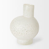 Heket Short White Glass Vase by Mercana at Eve Furniture