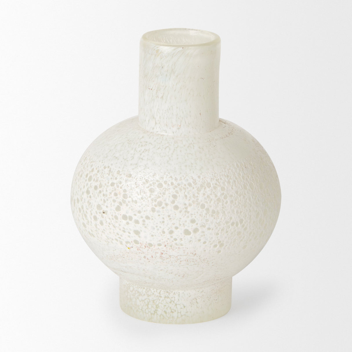 Heket Short White Glass Vase by Mercana at Eve Furniture
