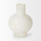 Heket Short White Glass Vase by Mercana at Eve Furniture