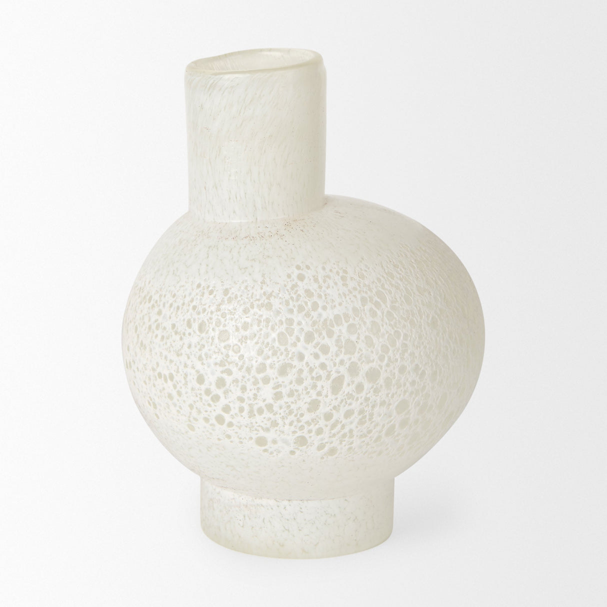 Heket Short White Glass Vase by Mercana at Eve Furniture