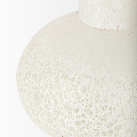 Heket Short White Glass Vase by Mercana at Eve Furniture