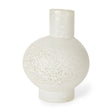 Heket Short White Glass Vase by Mercana at Eve Furniture