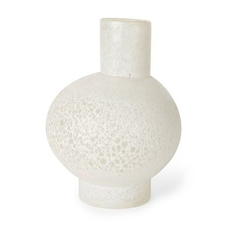 Heket Short White Glass Vase by Mercana at Eve Furniture