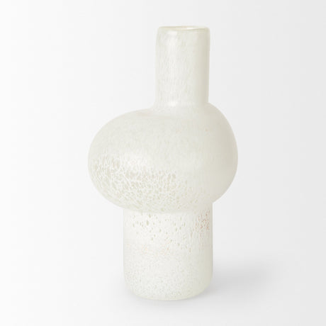 Heket Tall White Glass Vase by Mercana at Eve Furniture