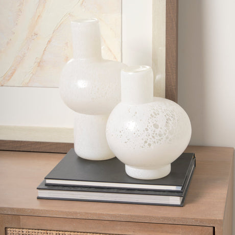 Heket Tall White Glass Vase by Mercana at Eve Furniture
