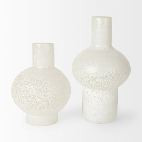Heket Tall White Glass Vase by Mercana at Eve Furniture