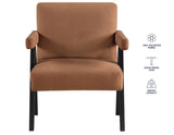 Helen Rust Fabric with Black Wood Finish Accent Chair by Steve Silver at Eve Furniture