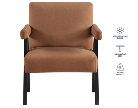 Helen Rust Fabric with Black Wood Finish Accent Chair by Steve Silver at Eve Furniture