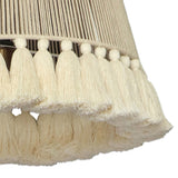 Helen White Cotton Tasseled Pendant Lamp by TOV Furniture at Eve Furniture