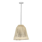 Helen White Cotton Tasseled Pendant Lamp by TOV Furniture at Eve Furniture