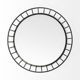 Helena Black Metal Mirrored Bottom Round Serving Tray by Mercana at Eve Furniture