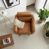 Helena Tan Leather Swivel Chair by Ashcroft Furniture at Eve Furniture