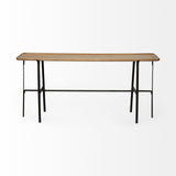 Helios II Rectangular Brown Raised Edge Top Console Table by Mercana at Eve Furniture