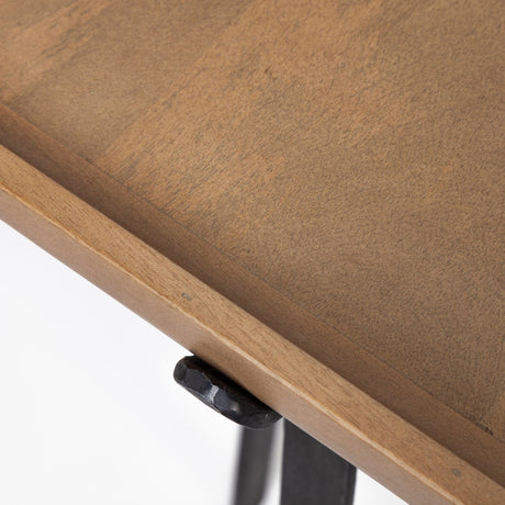 Helios II Rectangular Brown Raised Edge Top Console Table by Mercana at Eve Furniture