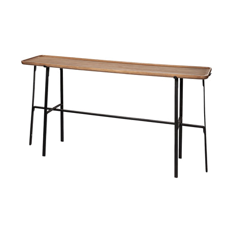 Helios II Rectangular Brown Raised Edge Top Console Table by Mercana at Eve Furniture