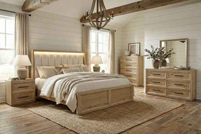 Helios Natural 5-Piece Queen Bedroom Set by Furniture of America at Eve Furniture