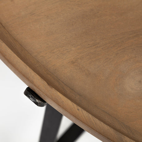 Helios (Set of 2) Brown Solid Wood Top Black Metal Base Nesting Coffee Tables by Mercana at Eve Furniture