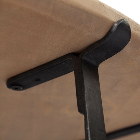 Helios (Set of 2) Brown Solid Wood Top Black Metal Base Nesting Coffee Tables by Mercana at Eve Furniture