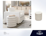 Helix Ivory Boucle Ottoman by Diamond Sofa at Eve Furniture