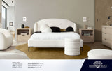 Helix Ivory Boucle Ottoman by Diamond Sofa at Eve Furniture