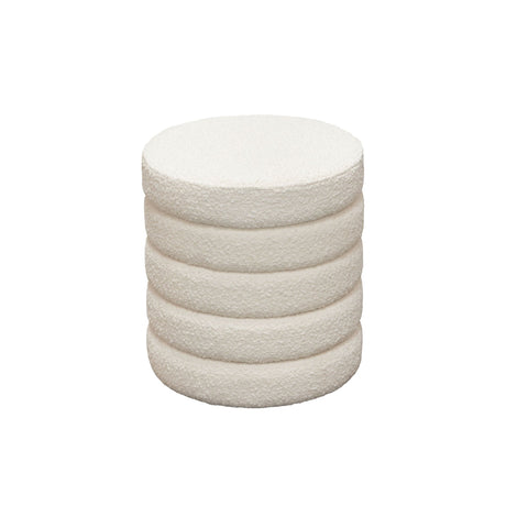 Helix Ivory Boucle Ottoman by Diamond Sofa at Eve Furniture