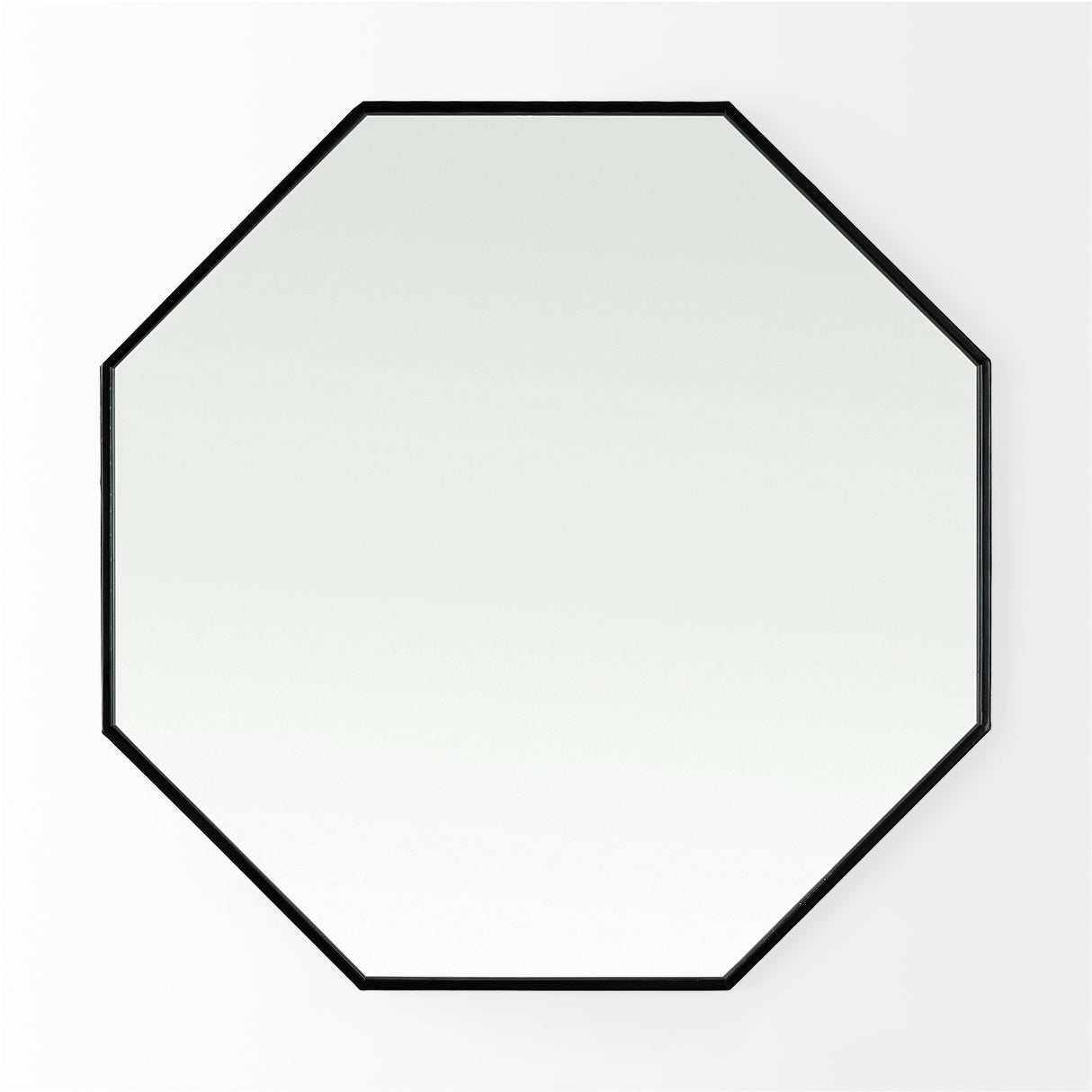 Helix Octogon Black Metal Frame Mirror by Mercana at Eve Furniture