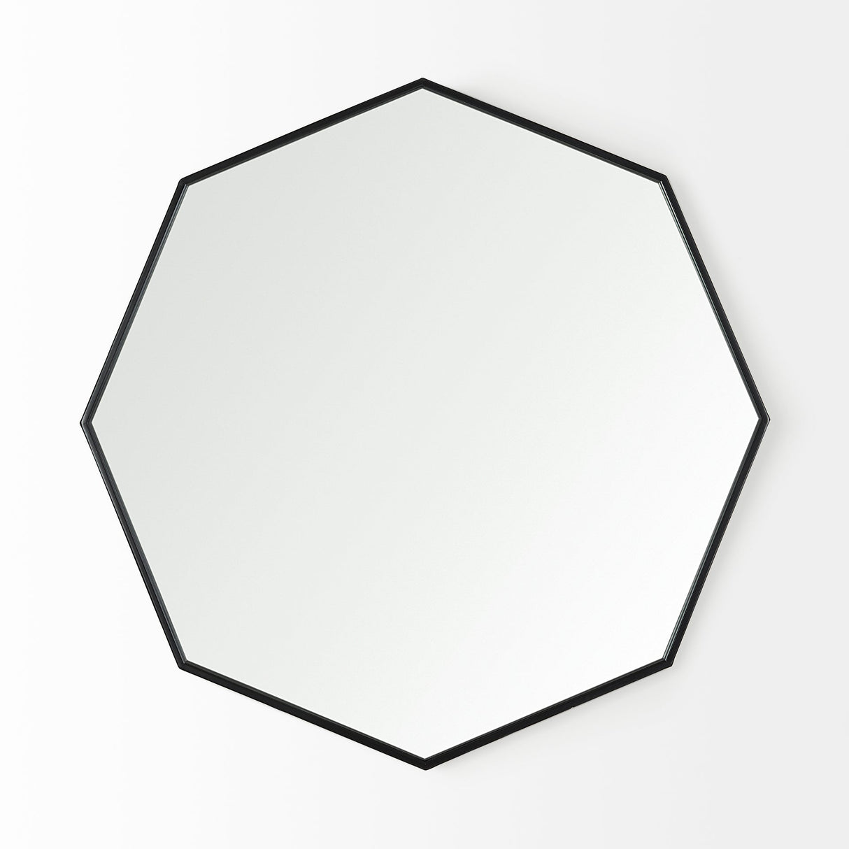 Helix Octogon Black Metal Frame Mirror by Mercana at Eve Furniture