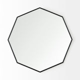 Helix Octogon Black Metal Frame Mirror by Mercana at Eve Furniture