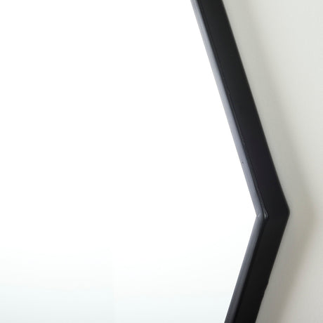 Helix Octogon Black Metal Frame Mirror by Mercana at Eve Furniture