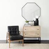 Helix Octogon Black Metal Frame Mirror by Mercana at Eve Furniture