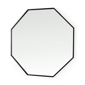 Helix Octogon Black Metal Frame Mirror by Mercana at Eve Furniture