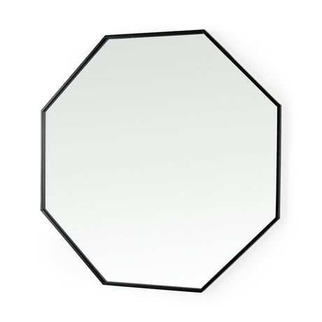 Helix Octogon Black Metal Frame Mirror by Mercana at Eve Furniture