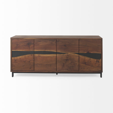 Hemlock Brown Wood Sideboard by Mercana at Eve Furniture