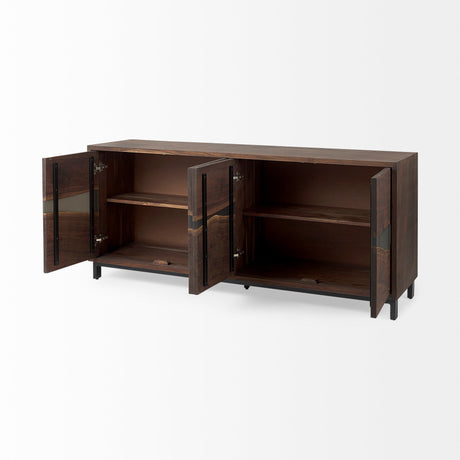 Hemlock Brown Wood Sideboard by Mercana at Eve Furniture