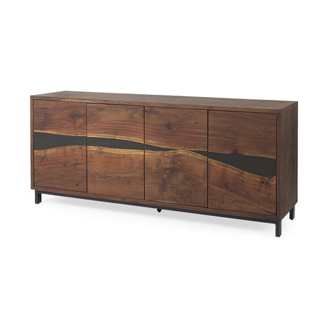 Hemlock Brown Wood Sideboard by Mercana at Eve Furniture