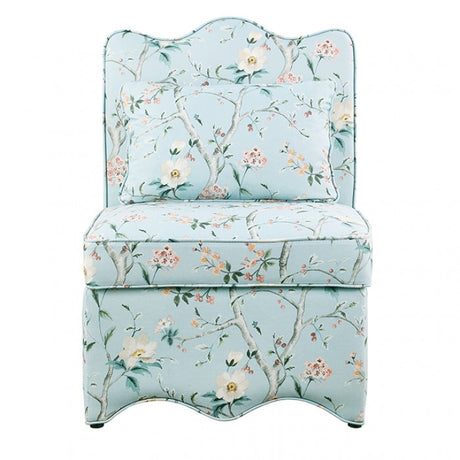 Hemsworth Chinoiserie Pale Blue/Peach Accent Chair by Furniture of America at Eve Furniture