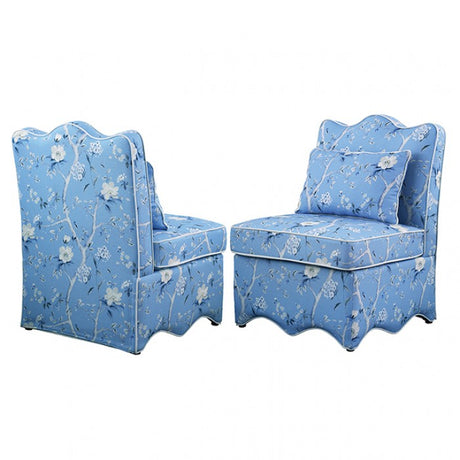 Hemsworth Chinoiserie Sky Blue/White Accent Chair by Furniture of America at Eve Furniture