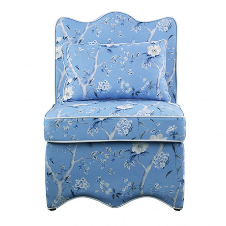 Hemsworth Chinoiserie Sky Blue/White Accent Chair by Furniture of America at Eve Furniture
