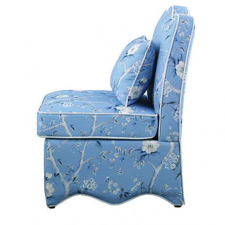 Hemsworth Chinoiserie Sky Blue/White Accent Chair by Furniture of America at Eve Furniture