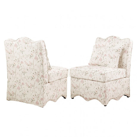 Hemsworth Chinoiserie White/Pink Accent Chair by Furniture of America at Eve Furniture