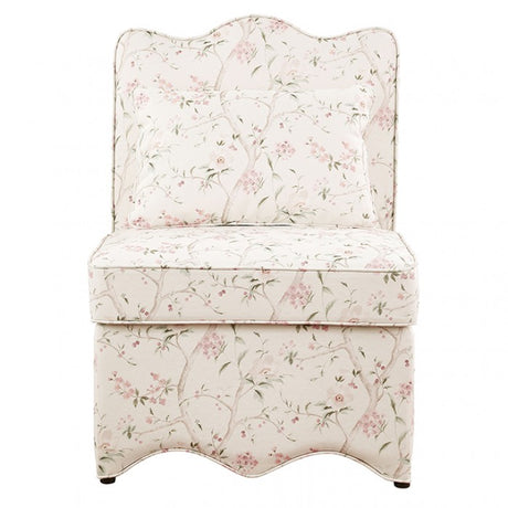 Hemsworth Chinoiserie White/Pink Accent Chair by Furniture of America at Eve Furniture