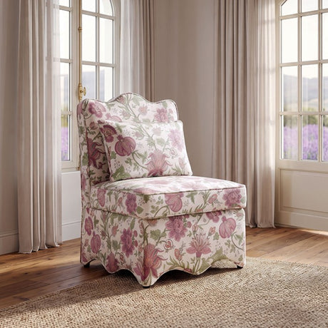 Hemsworth Jacobean Floral Blossom Pink Accent Chair by Furniture of America at Eve Furniture