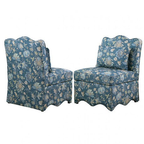 Hemsworth Jacobean Peacock Blue Accent Chair by Furniture of America at Eve Furniture